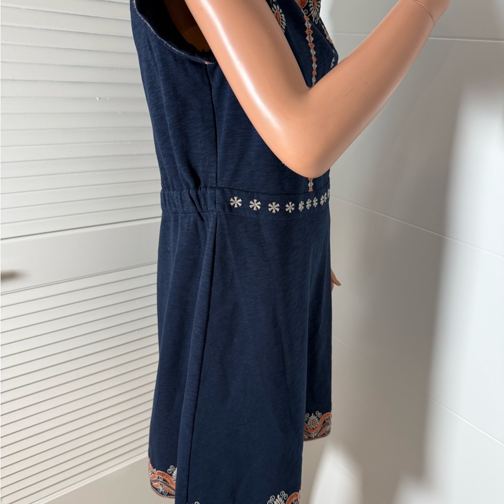 Tory Burch boho-inspired off-the-shoulder A-line dress navy large - Picture 3 of 16